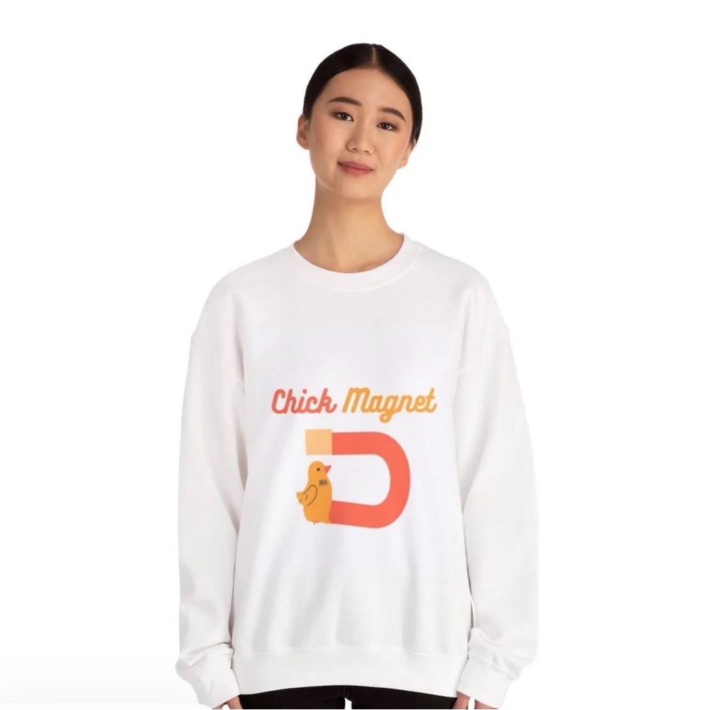 Chick Magnet White Crewneck Sweatshirt